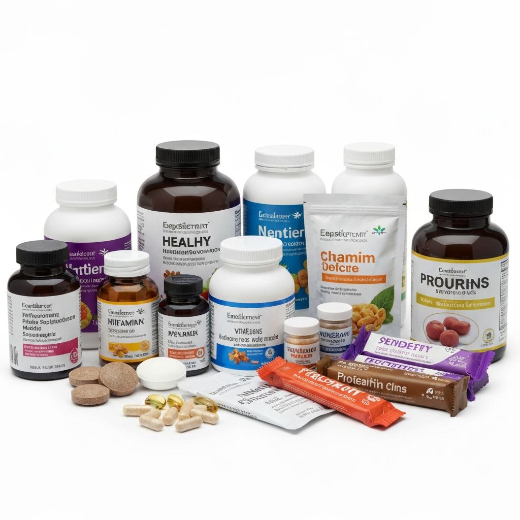 Gemischte Auswahl verschiedener Nahrungsergänzungsmittel